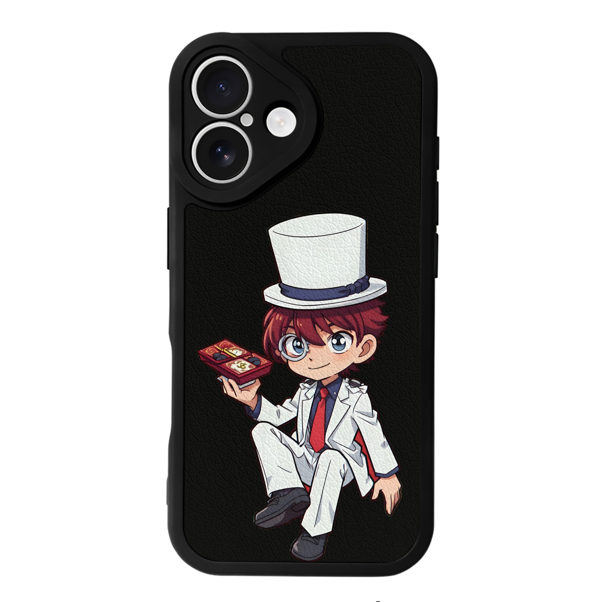 （画像用） 名探偵コナン くろば かいと Detective Conan Kuroba Kaito 【iPhone 16シリーズ対応】シリコンスマホケース（レザー調） 材質：シリコン